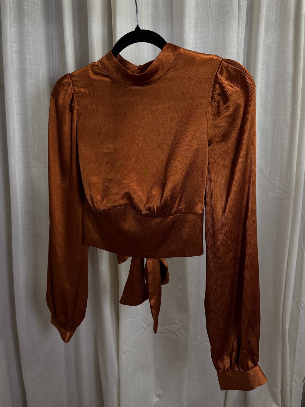 ASTR Burnt Orange Satin Blouse